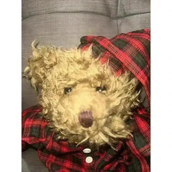 ABC Distributing Teddy Bear Plaid PJs Bunny Slippers Plush Stuffed Animal 17" - Picture 3 of 5